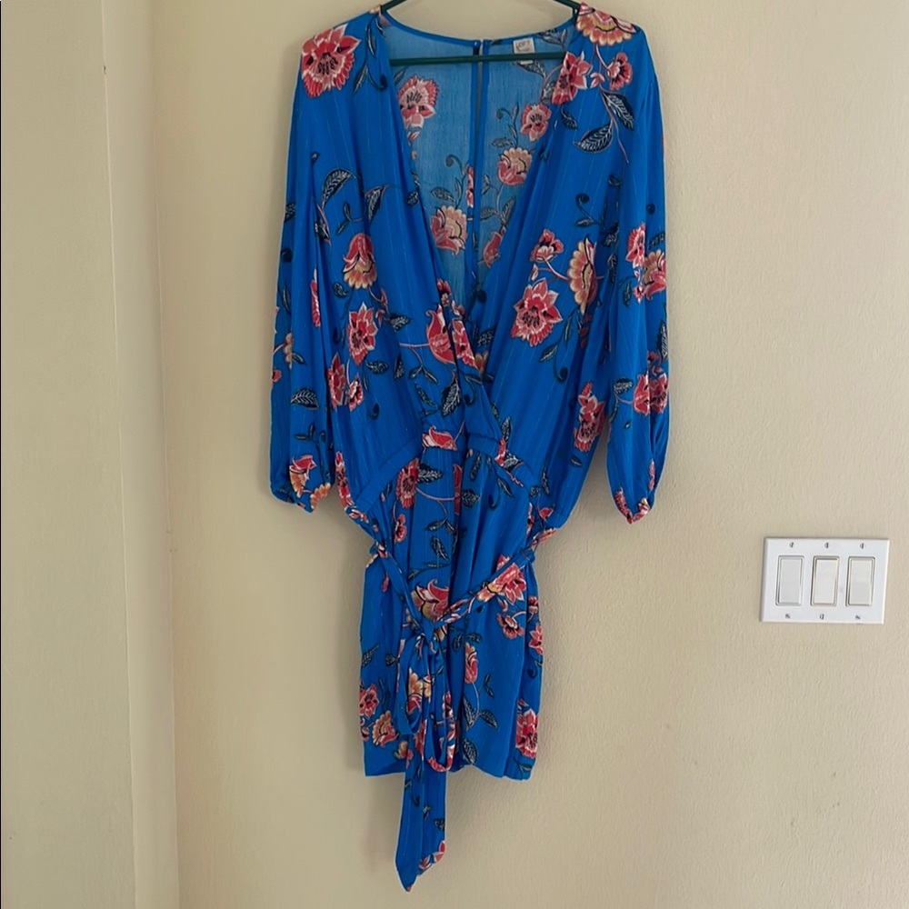 LOFT Blue Floral Jumpsuit